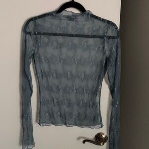 Sheer Lace Blue Women's Top